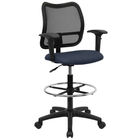 Picture of Flash Furniture Mesh Mid-Back Drafting Chair, Navy/Black