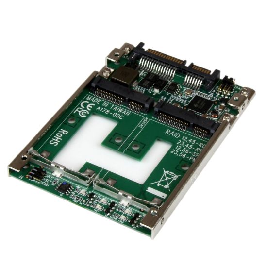 Picture of StarTech.com Dual mSATA SSD to 2.5in SATA RAID Adapter Converter