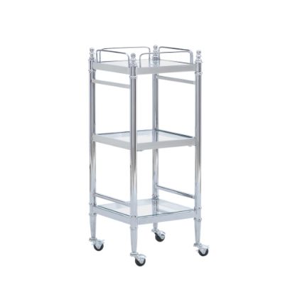 Picture of Linon Pelia 3-Tier 30inH Storage Cart, Chrome