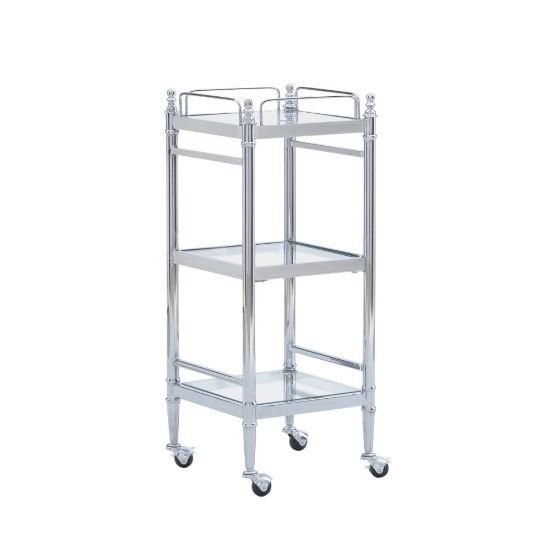 Picture of Linon Pelia 3-Tier 30inH Storage Cart, Chrome