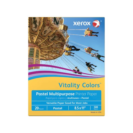 Picture of Xerox Vitality Colors Color Multi-Use Printer & Copy Paper, Goldenrod, Letter (8.5in x 11in), 500 Sheets Per Ream, 20 Lb, 30% Recycled