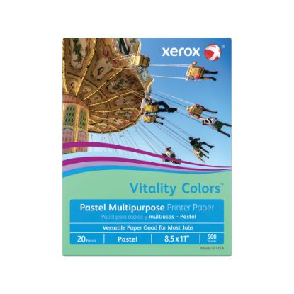 Picture of Xerox Vitality Colors Color Multi-Use Printer & Copy Paper, Green, Letter (8.5in x 11in), 500 Sheets Per Ream, 20 Lb, 30% Recycled