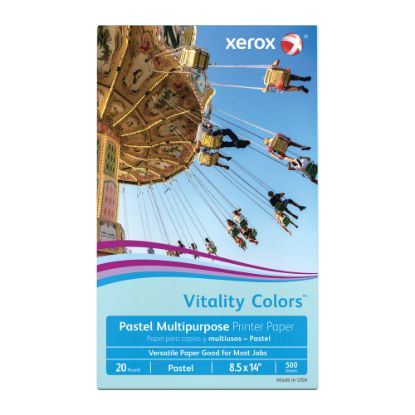 Picture of Xerox Vitality Colors Color Multi-Use Printer & Copy Paper, Blue, Legal (8.5in x 14in), 500 Sheets Per Ream, 20 Lb, 30% Recycled