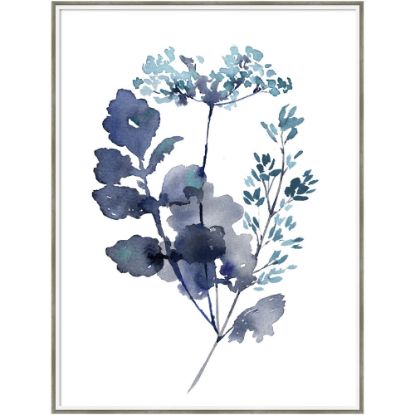 Picture of Amanti Art Botanical Lace Leaf Indigo by Sara Berrenson Wood Framed Wall Art Print, 41inH x 31inW, White