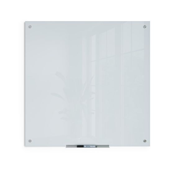 Picture of U Brands Glass Non-Magnetic Dry-Erase Board, 36in X 36in, White Frosted Surface, Frameless, Actual Size 35in X 35in (2795U00-01)