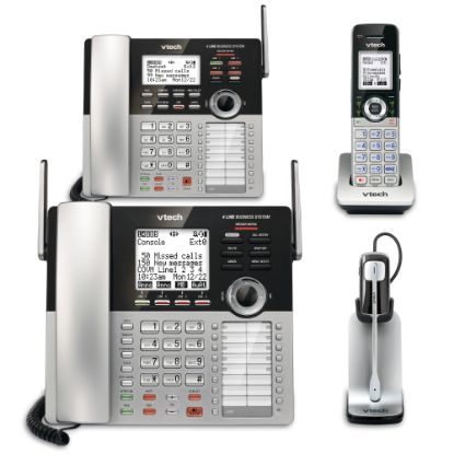 Picture of VTech CM18445 4-Line Small Business Office Phone System Bundle with 2 Desksets, 1 Handset and 1 Headset