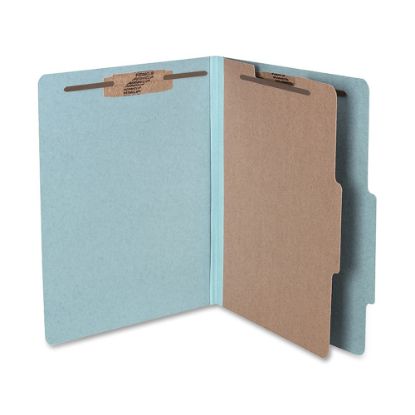 Picture of ACCO Durable Pressboard Classification Folders, Letter Size, 2in Expansion, 1 Partition, 60% Recycled, Sky Blue, Box Of 10