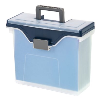 Picture of Office Depot Brand File Box, Small, Letter Size, Clear/Blue