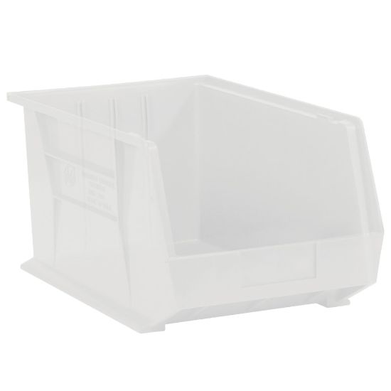 Picture of Partners Brand Plastic Stack & Hang Bin Boxes, Small Size, 5 3/8in x 4 1/8in x 3in, Clear, Pack Of 24