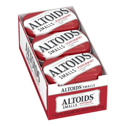 Picture of Altoids Curiously Strong Mints, Sugar-Free Peppermint, 0.33 Oz, Pack Of 9 Tins