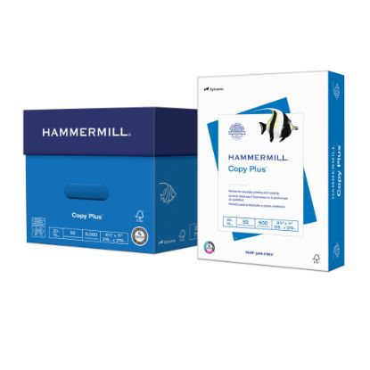 Picture of Hammermill Copy Plus Copy Paper, 10 Reams, White, Letter (8.5in x 11in), 5000 Sheets Per Case, 20 Lb, 92 Brightness, FSC Certified