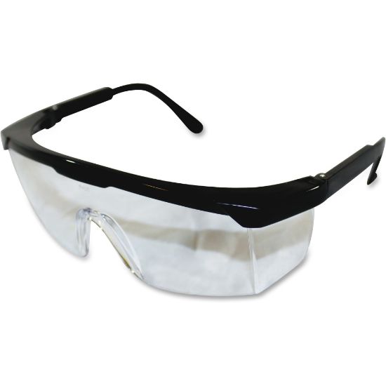 Picture of ProGuard Classic 801 Single Lens Safety Eyewear - Adjustable, Adjustable Nose-piece, Adjustable Temple, Scratch Resistant, High Visibility, Comfortable - Ultraviolet Protection - Polycarbonate Lens - Black, Clear - 12 / Box