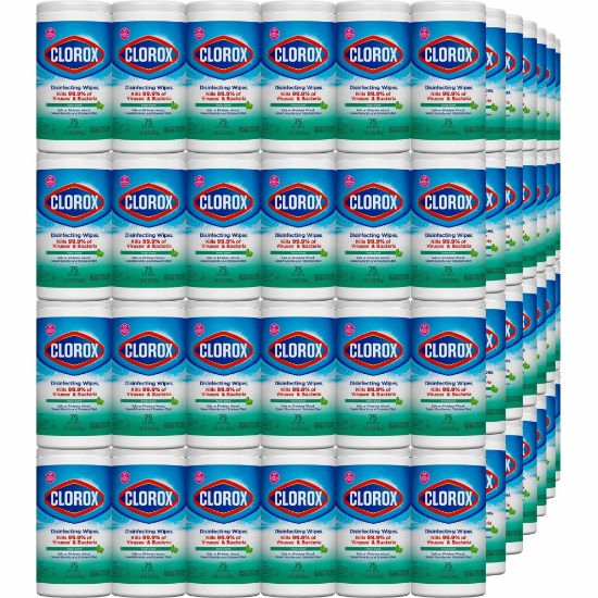 Picture of Clorox Disinfecting Wipes, Bleach-Free Cleaning Wipes - For Multipurpose - Fresh Scent - 75 / Canister - 240 / Bundle - Bleach-free, Pre-moistened - White