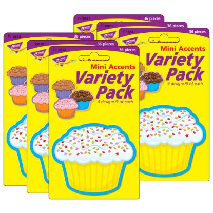 Picture of TREND Mini Accents, 3in, Cupcakes, 36 Accents Per Pack, Set Of 6 Packs