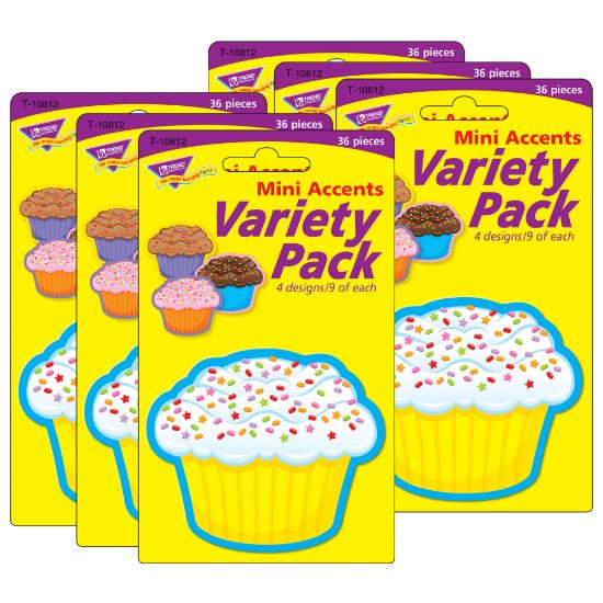 Picture of TREND Mini Accents, 3in, Cupcakes, 36 Accents Per Pack, Set Of 6 Packs