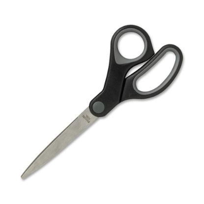 Picture of Sparco Rubber Handle Scissors, 8in, Pointed, Black/Gray