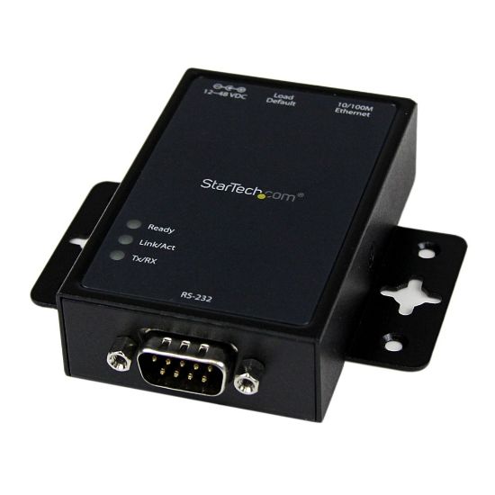 Picture of StarTech.com 1 Port RS232 Serial to IP Ethernet Converter / Device Server - Aluminum - 460Kbps / Wall or DIN-Rail mountable