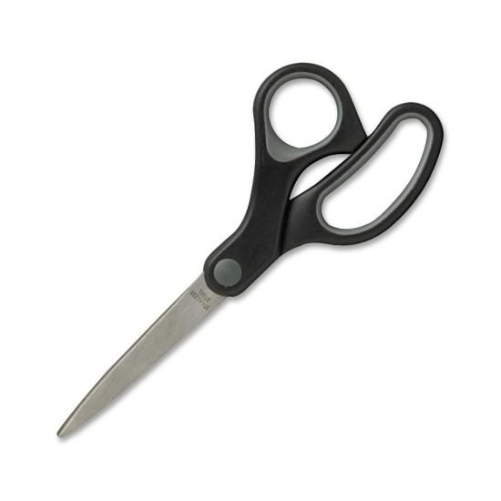 Picture of Sparco Rubber Handle Scissors, 7in, Pointed, Black/Gray