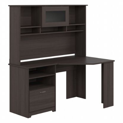 Picture of Bush Furniture Cabot 60inW Corner Desk With Hutch, Heather Gray, Standard Delivery