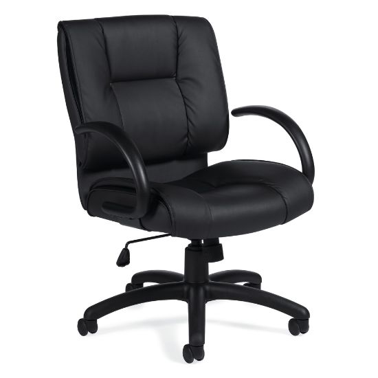 Picture of Offices To Go Luxehide Bonded Leather Mid-Back Chair, Black