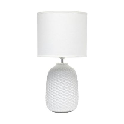 Picture of Simple Designs Purled Texture Table Lamp, 20-7/16inH, White/Off White