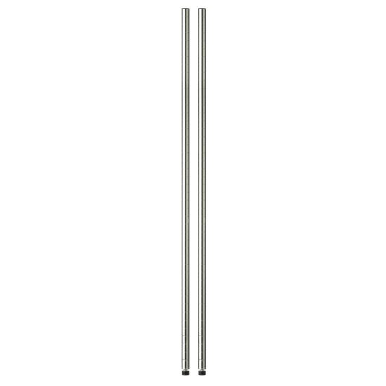 Picture of Honey-Can-Do Steel Shelving Support Poles, 72in x 1in, Chrome, Pack Of 2