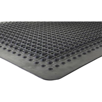 Picture of Genuine Joe Flex Step 50% Recycled Anti-Fatigue Mat, 3ft x 5ft, Black