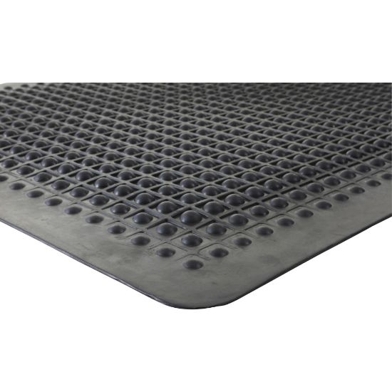 Picture of Genuine Joe Flex Step 50% Recycled Anti-Fatigue Mat, 3ft x 5ft, Black