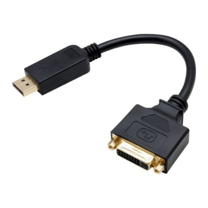 Picture of AddOn 8in DisplayPort to DVI-I Adapter Cable - DisplayPort cable - DisplayPort (M) to DVI-I (F) - active - black