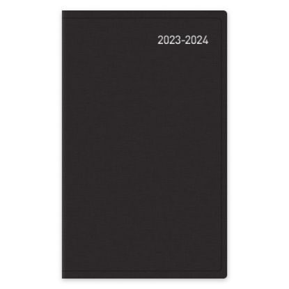 Picture of 2023-2024 Office Depot Brand Weekly Academic Planner, 4in x 6-3/8in, 30% Recycled, Black, July 2023 to June 2024