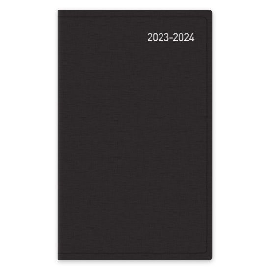 Picture of 2023-2024 Office Depot Brand Weekly Academic Planner, 4in x 6-3/8in, 30% Recycled, Black, July 2023 to June 2024