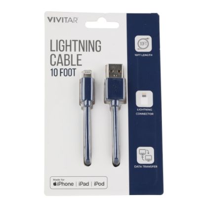 Picture of Vivitar Lightning To USB-A Cable, 10ft, Navy, NIL1010-NAV-STK-24