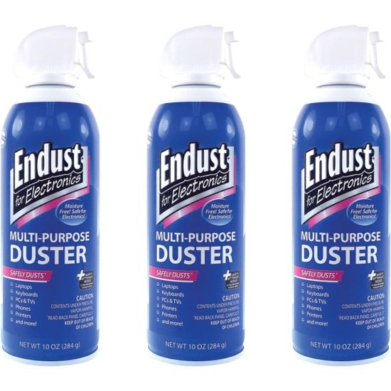 Picture of Endust 11384 Air Duster With Bitterant For Electronic Equipment, 10 Oz Can, Pack Of 3