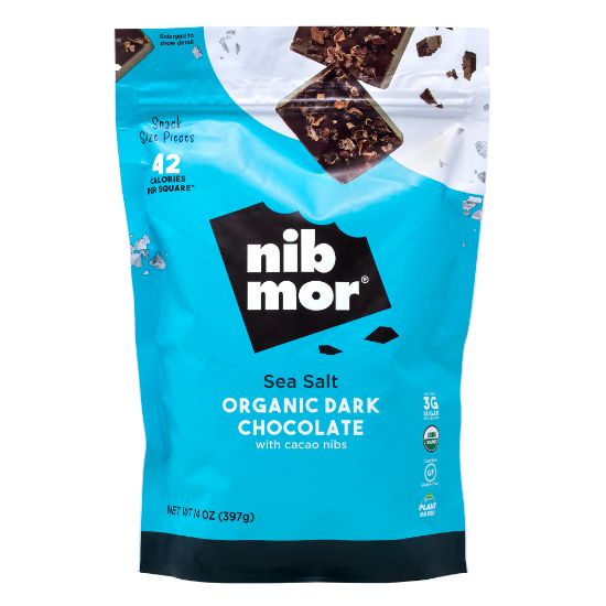 Picture of Nib Mor Sea Salt Organic Dark Chocolate Squares, 14 Oz