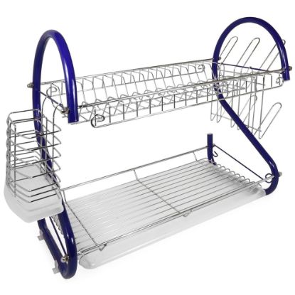 Picture of Better Chef DR-165R 2-Tier Chrome-Plated Dish Rack, 16in, Blue