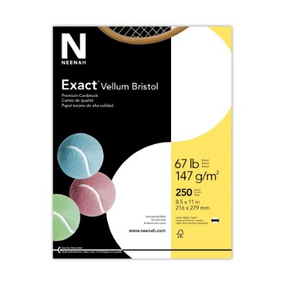 Picture of Exact Vellum Bristol Card Stock, White, Letter (8.5in x 11in), 67 Lb, Pack Of 250