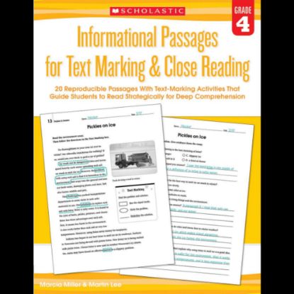 Picture of Scholastic Teacher Resources Informational Passages For Text Marking & Close Reading, Grade 4