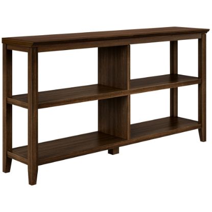 Picture of New Ridge Home Goods 30-1/4inH 3-Tier Low Wooden Bookcase, Walnut