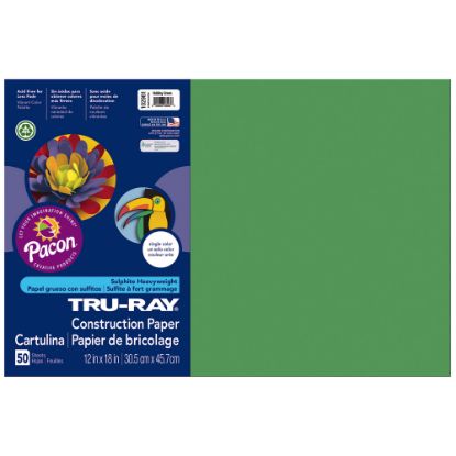 Picture of Tru-Ray Construction Paper, 50% Recycled, 12in x 18in, Holiday Green, Pack Of 50