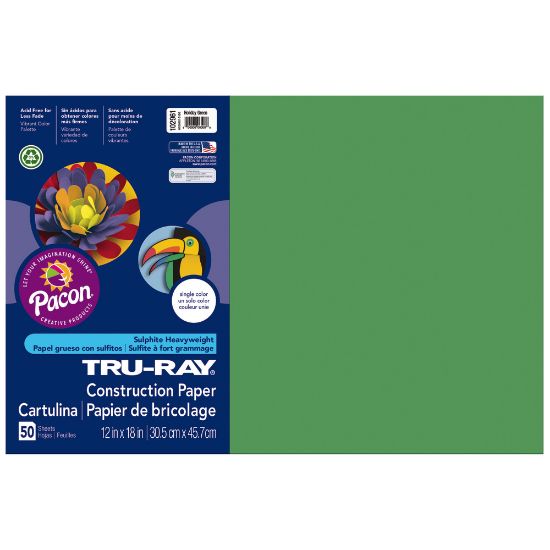 Picture of Tru-Ray Construction Paper, 50% Recycled, 12in x 18in, Holiday Green, Pack Of 50