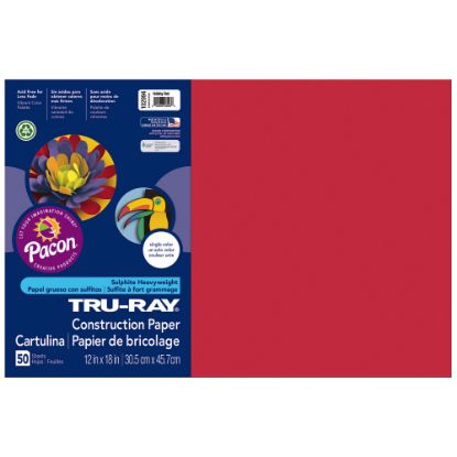 Picture of Tru-Ray Construction Paper, 50% Recycled, 12in x 18in, Holiday Red, Pack Of 50