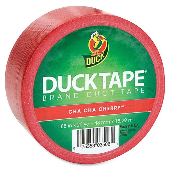 Picture of Duck Brand Brand Color Duct Tape - 20 yd Length x 1.88in Width - For Repairing, Color Coding, Packing, Crafting - 1 / Roll - Red