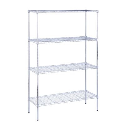 Picture of Honey-Can-Do Urban Steel Adjustable Storage Shelving Unit, 4-Tiers, 72inH x 18inW x 48inD, Chrome