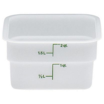 Picture of Cambro CamSquare Food Storage Container, 2 Quart, 5in x 8in x 8in, White