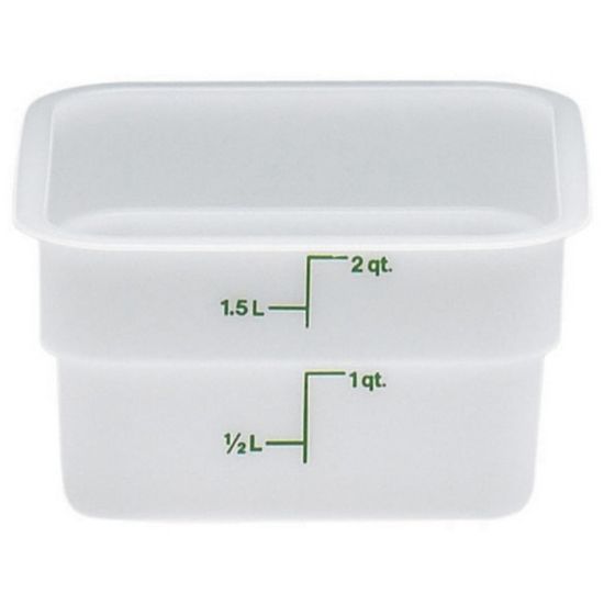 Picture of Cambro CamSquare Food Storage Container, 2 Quart, 5in x 8in x 8in, White