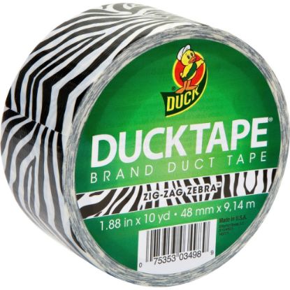 Picture of Duck Brand Brand Printed Design Color Duct Tape - 10 yd Length x 1.88in Width - For Repairing, Color Coding - 1 / Roll - Zebra