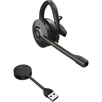 Picture of Jabra Engage 55 Headset - Mono - USB Type A - Wireless - DECT - 492.1 ft - 40 Hz - 16 kHz - On-ear - Monaural - Open - Noise Cancelling, Uni-directional Microphone - Black