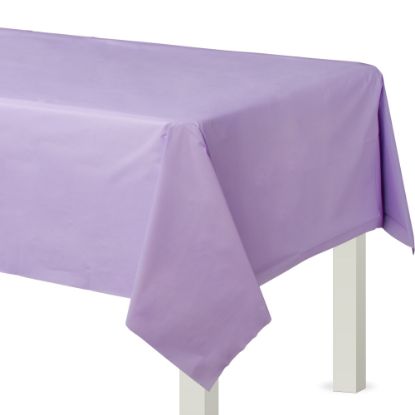 Picture of Amscan Flannel-Backed Vinyl Table Covers, 54in x 108in, Lavender, Set Of 2 Covers