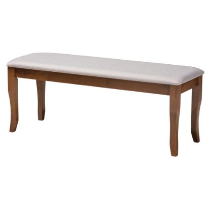 Picture of Baxton Studio Cornelie Bench, 18-15/16inH x 47-13/16inW x 16-1/8inD, Gray/Walnut