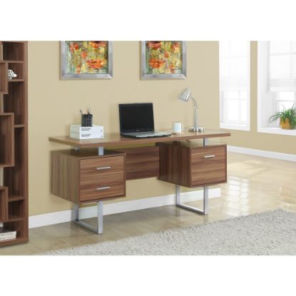 Picture of Monarch Specialties 60inW Retro-Style Computer Desk, Walnut